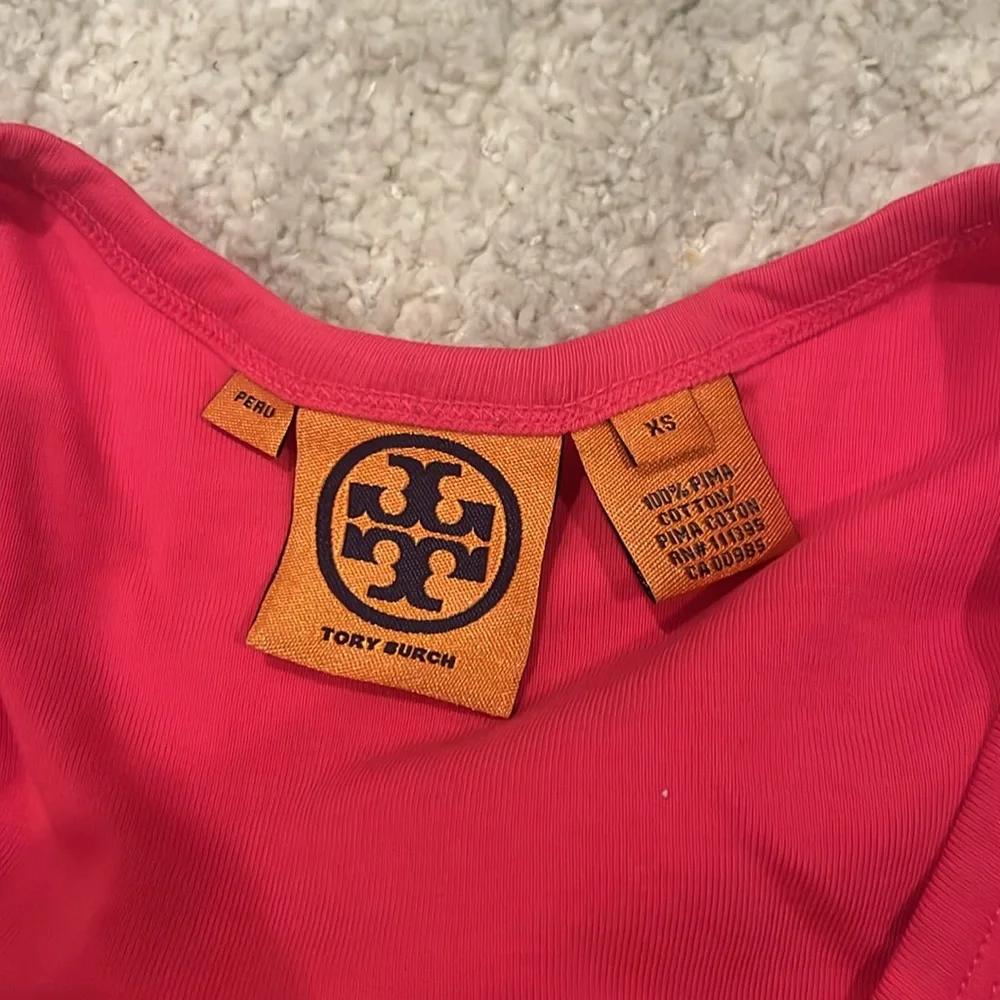Tory Burch Pink Tank with Orange Logo